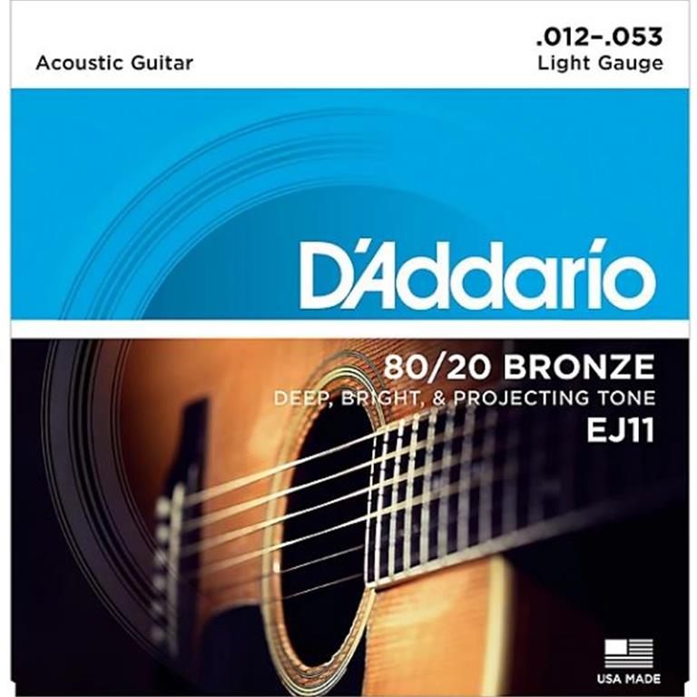 D'Addario EJ11 80/20 Steel Acoustic Gtr Light .012-.053