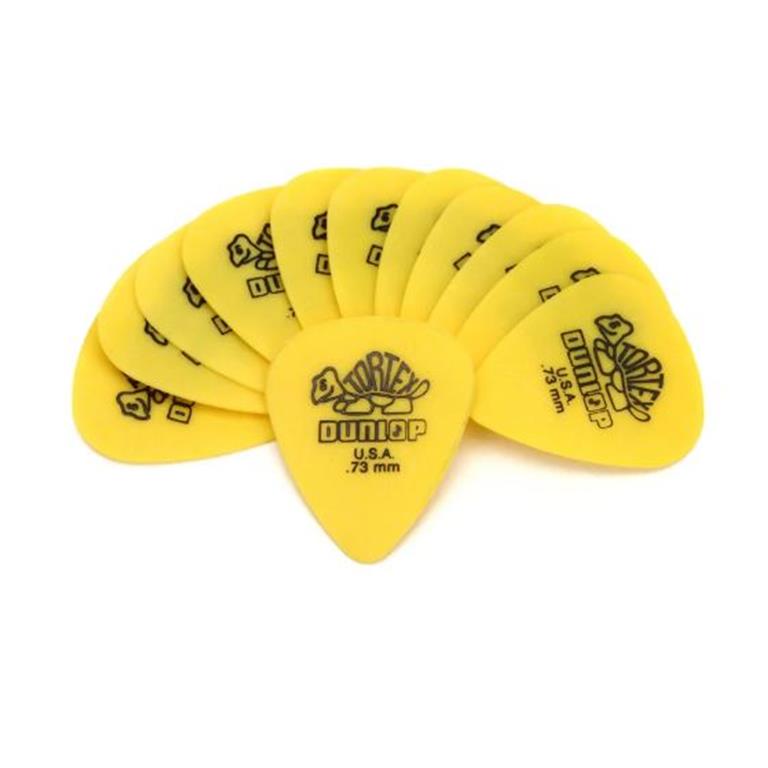 Dunlop 418P073 Tortex Standard Guitar Picks - .73mm (Yellow) - 12 Pack