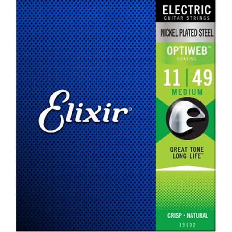 Elixir 19102 Nickel Plated Steel OPTIWEB Electric Guitar Strings - Medium