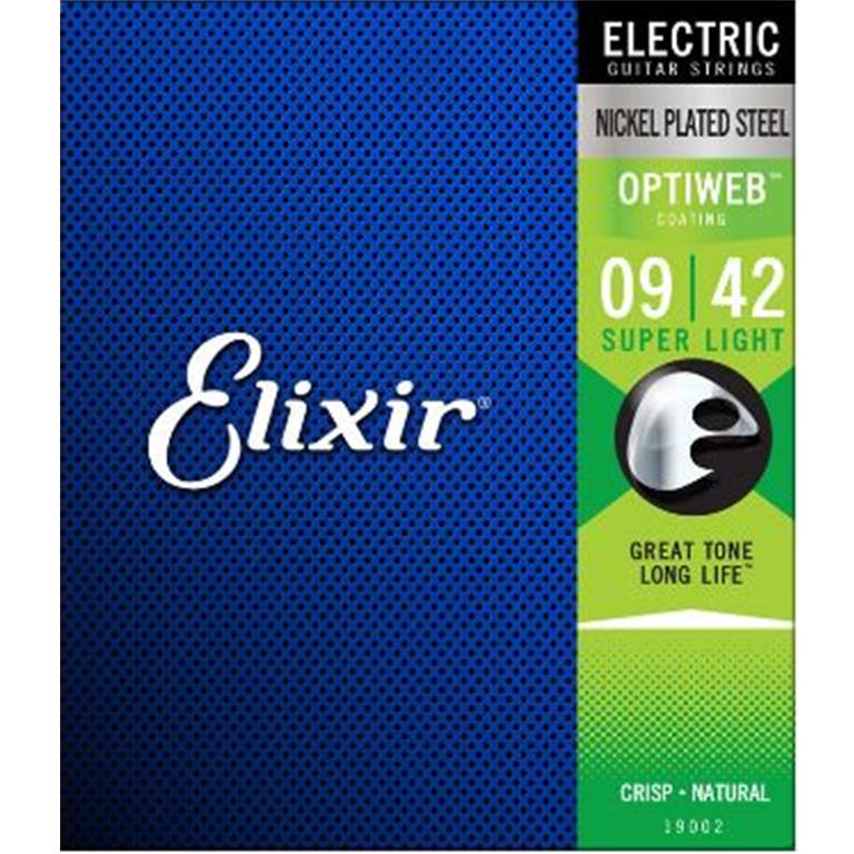 Elixir 19002 Nickel Plated Steel OPTIWEB Electric Guitar Strings - Super Light