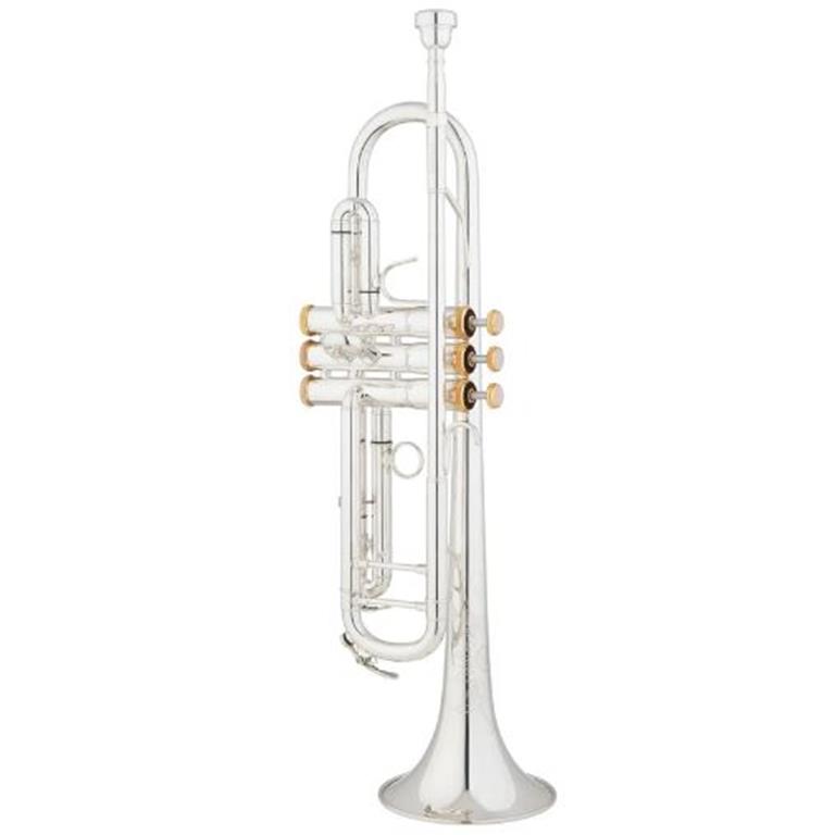 Eastman ETR520GS Performance Silver Bb Trumpet, Gold Trim